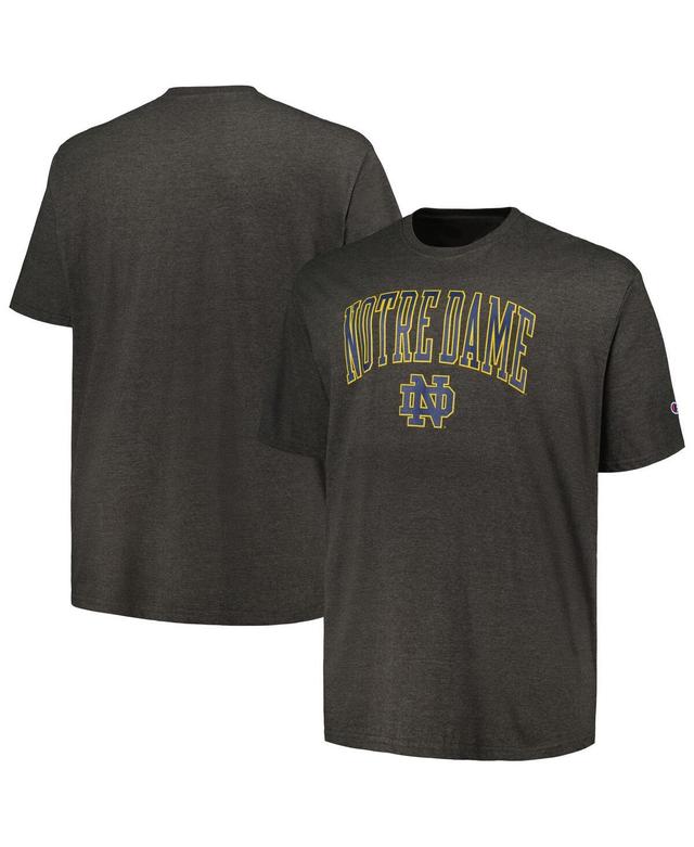 Mens Champion Heathered Charcoal Notre Dame Fighting Irish Big and Tall Arch Over Wordmark T-shirt Product Image