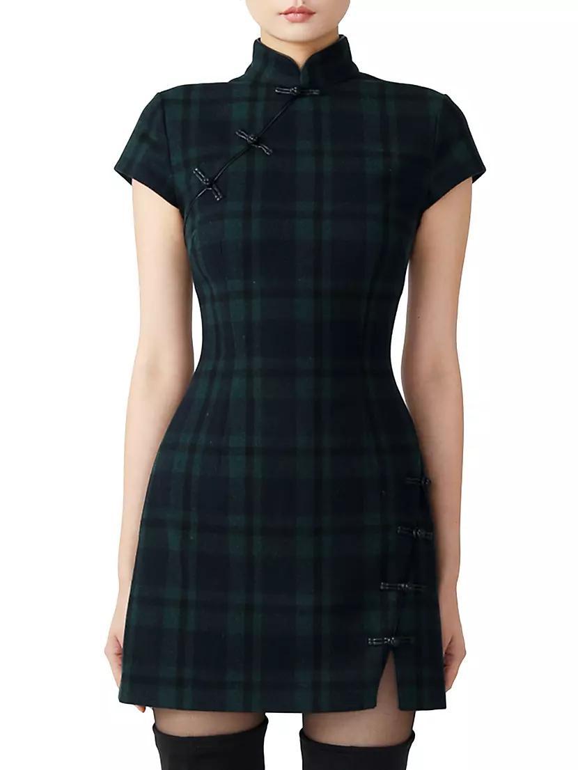 Wendy Plaid Wool-Blend Minidress Product Image