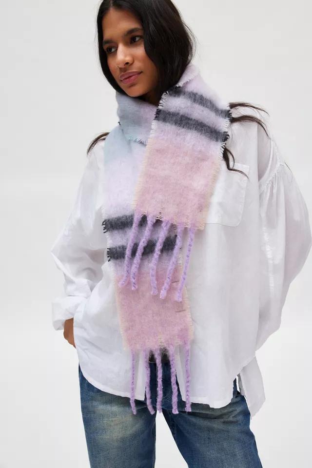 Skinny Fuzzy Woven Scarf Product Image