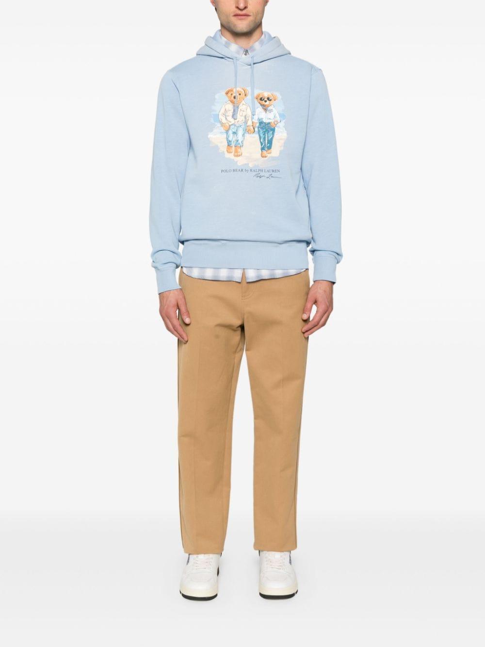 Polo Bear-motif Hoodie In Blue Product Image