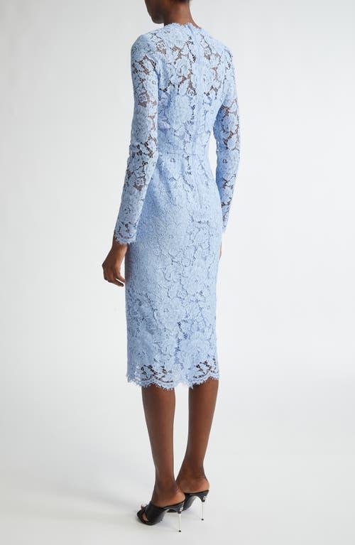 DOLCE & GABBANA Floral Lace Sheath Dress In Purple Product Image