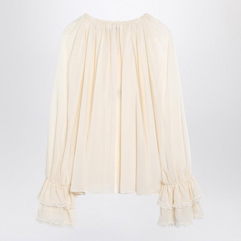 CHLOÉ Chloe Ivory Silk Blouse With Drawstring Women Product Image