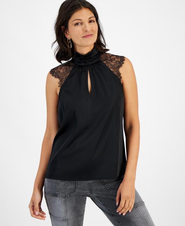 I.n.c. International Concepts Womens Sleeveless Lace Detail Blouse, Created for Macys Product Image