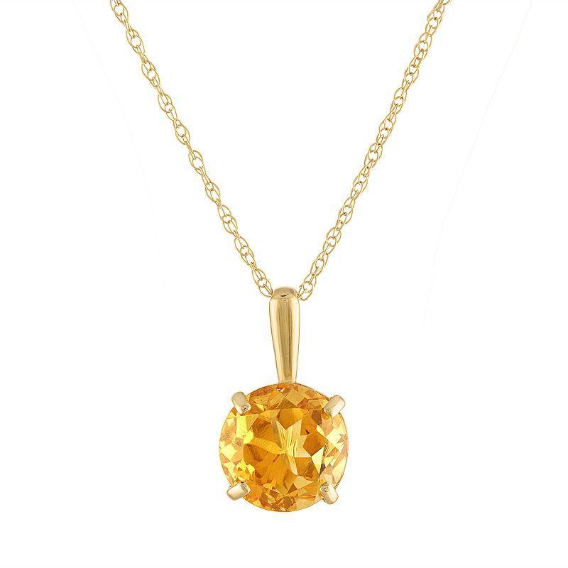 Designs by Gioelli 10k Gold Gemstone Solitaire Pendant Necklace, Womens Yellow Product Image