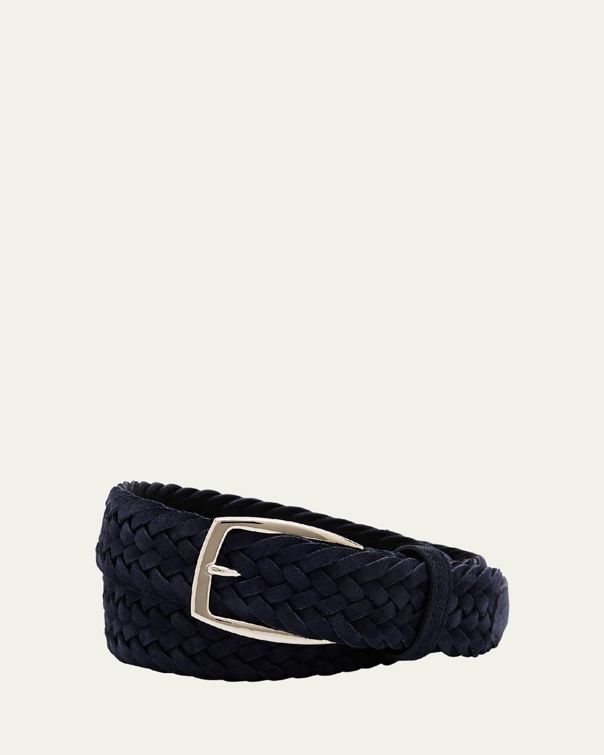 Mens Woven Leather Belt Product Image