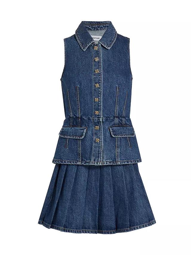 Tailored Denim Peplum Minidress Product Image