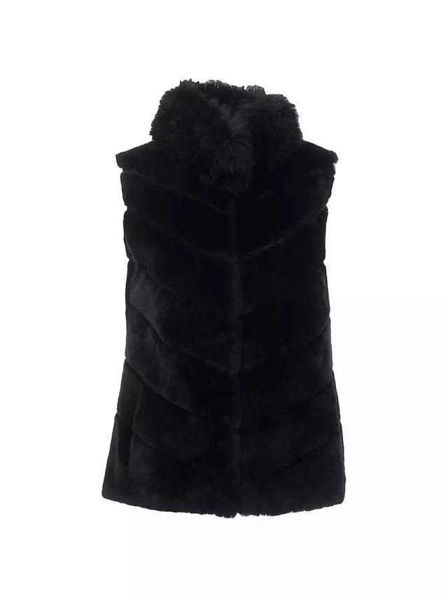 Reversible Shearling Lamb Vest With Cashmere Goat Trim Product Image