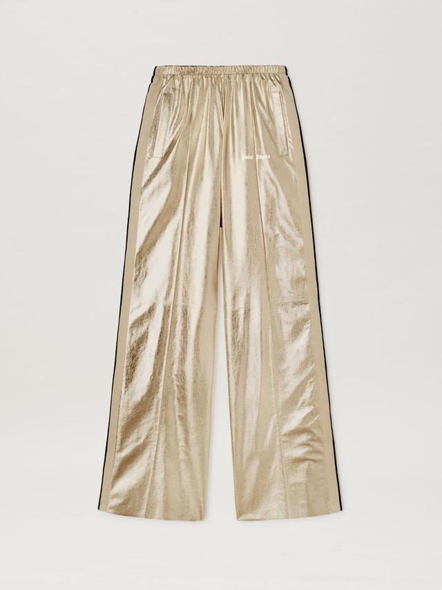 Laminated Track Pants Loose Fit in gold  - Palm Angels® Official  Product Image