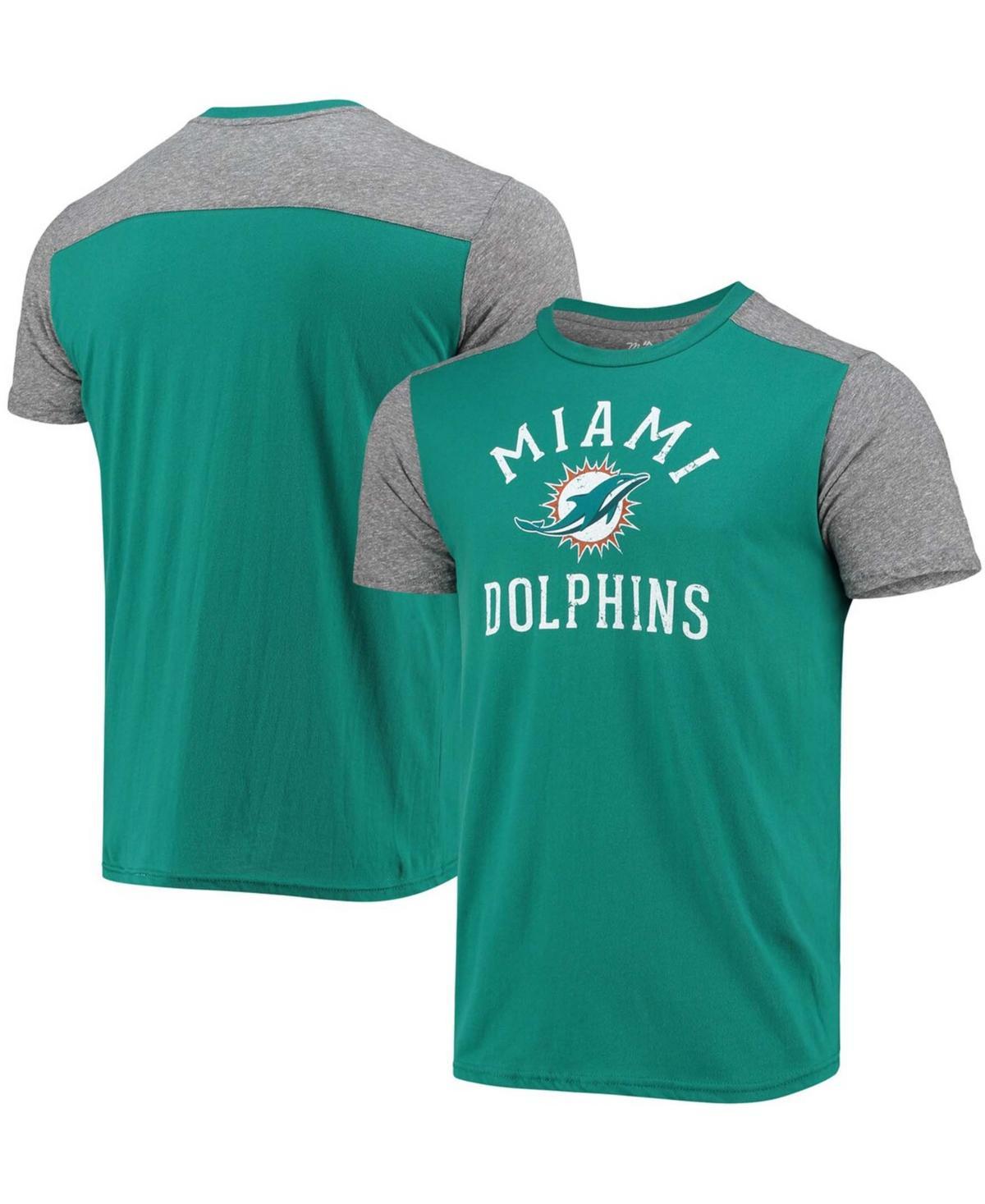 Mens Majestic Threads Aqua/Gray Miami Dolphins Field Goal Slub T-Shirt Turquoise A Product Image