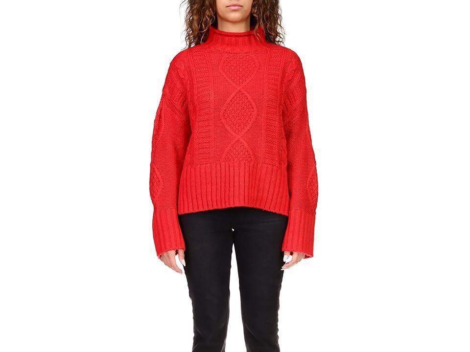 Sanctuary Warm Up Cable Sweater (Rouge) Women's Clothing Product Image