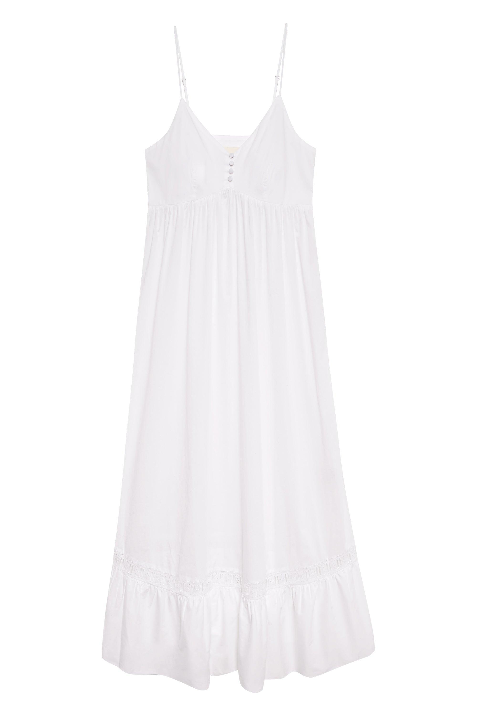 x DJERF AVENUE Airy Poplin Midi Dress  - White Product Image