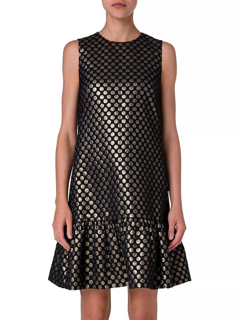 Metallic Polka Dot Jacquard Shift Dress Product Image