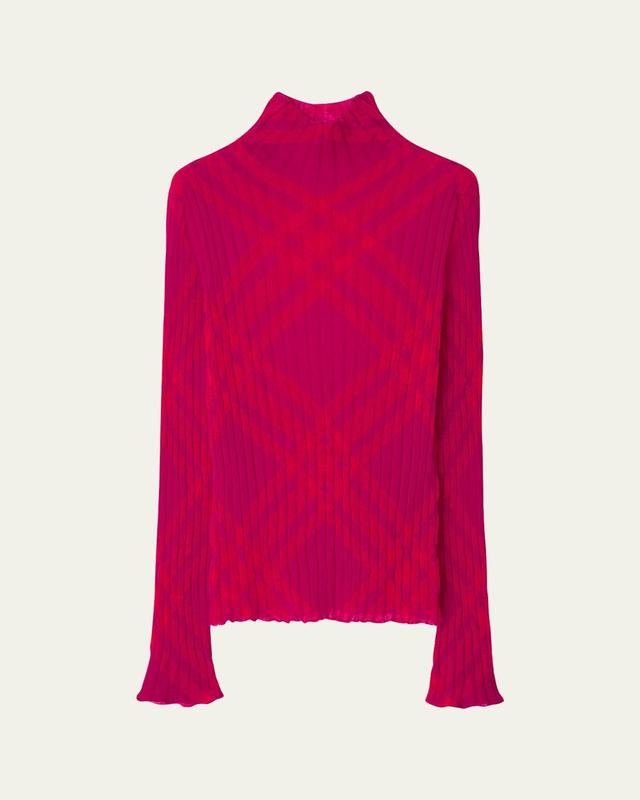 Womens Check Mohair-Blend Slim-Fit Turtleneck Sweater Product Image