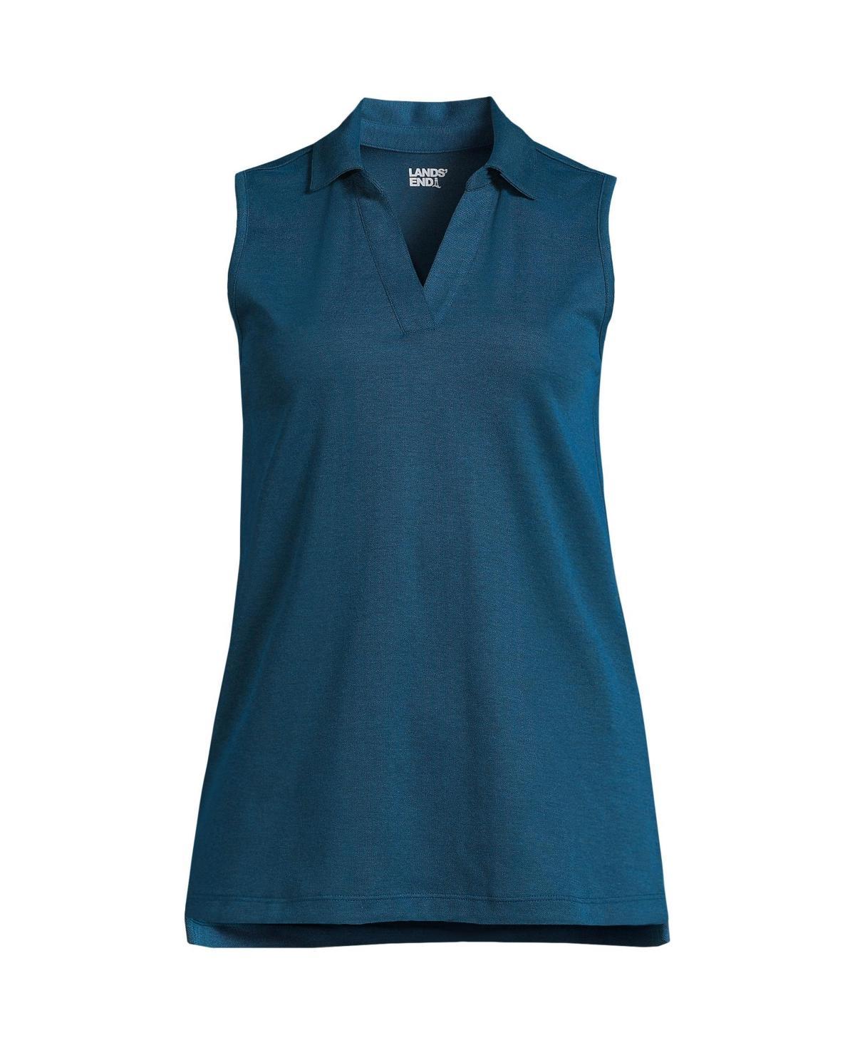 Womens Lands End Performance Pique Sleeveless Polo Shirt, Womens Product Image