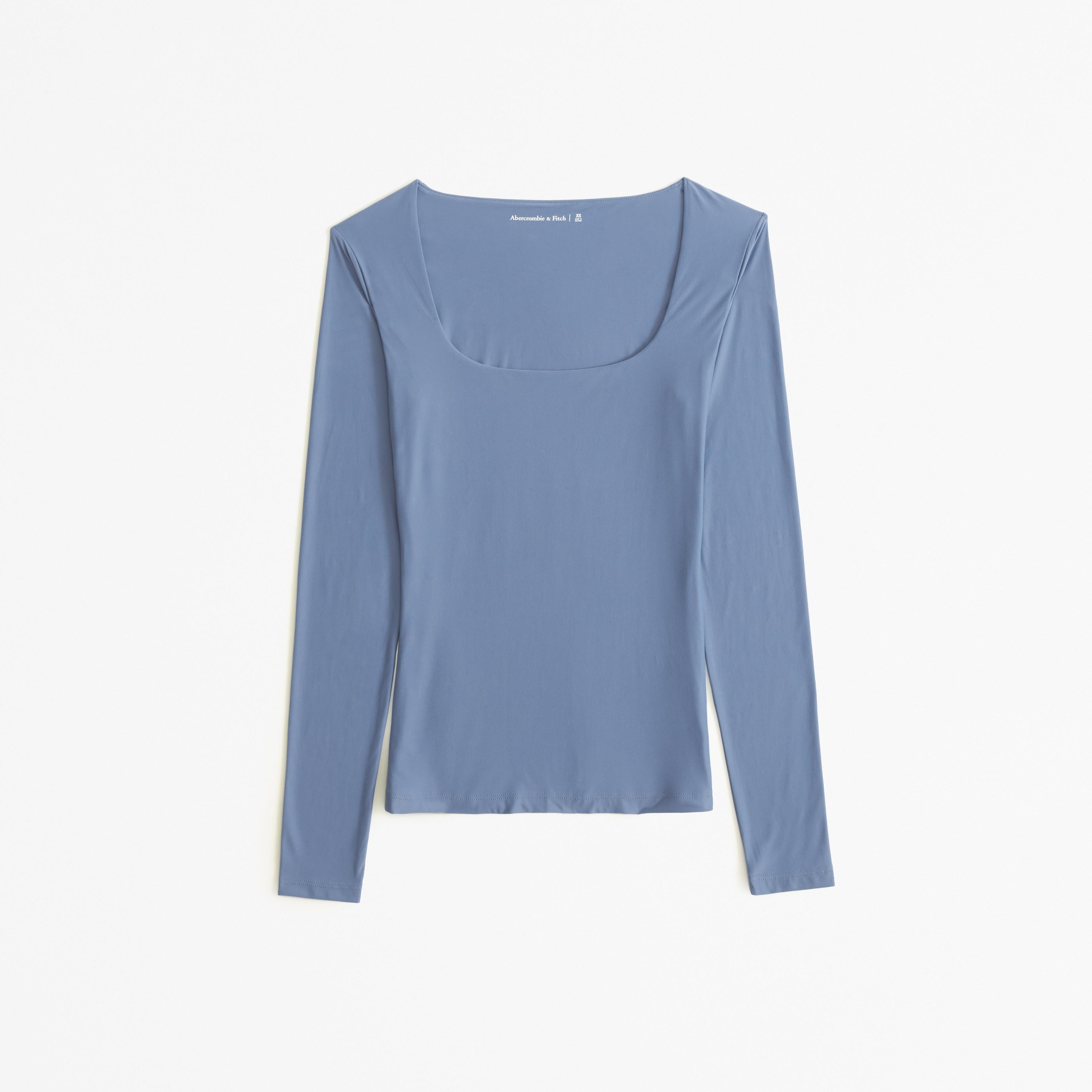 Soft Matte Seamless Long-Sleeve Tuckable Squareneck Top Product Image