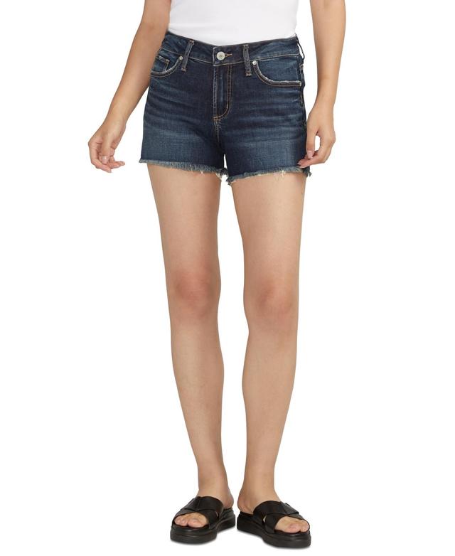 Silver Jeans Co. Womens Suki Luxe Stretch Mid Rise Curvy Fit Denim Shorts Product Image