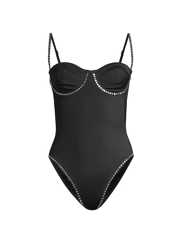 Womens Embellished Underwire One-Piece Swimsuit Product Image