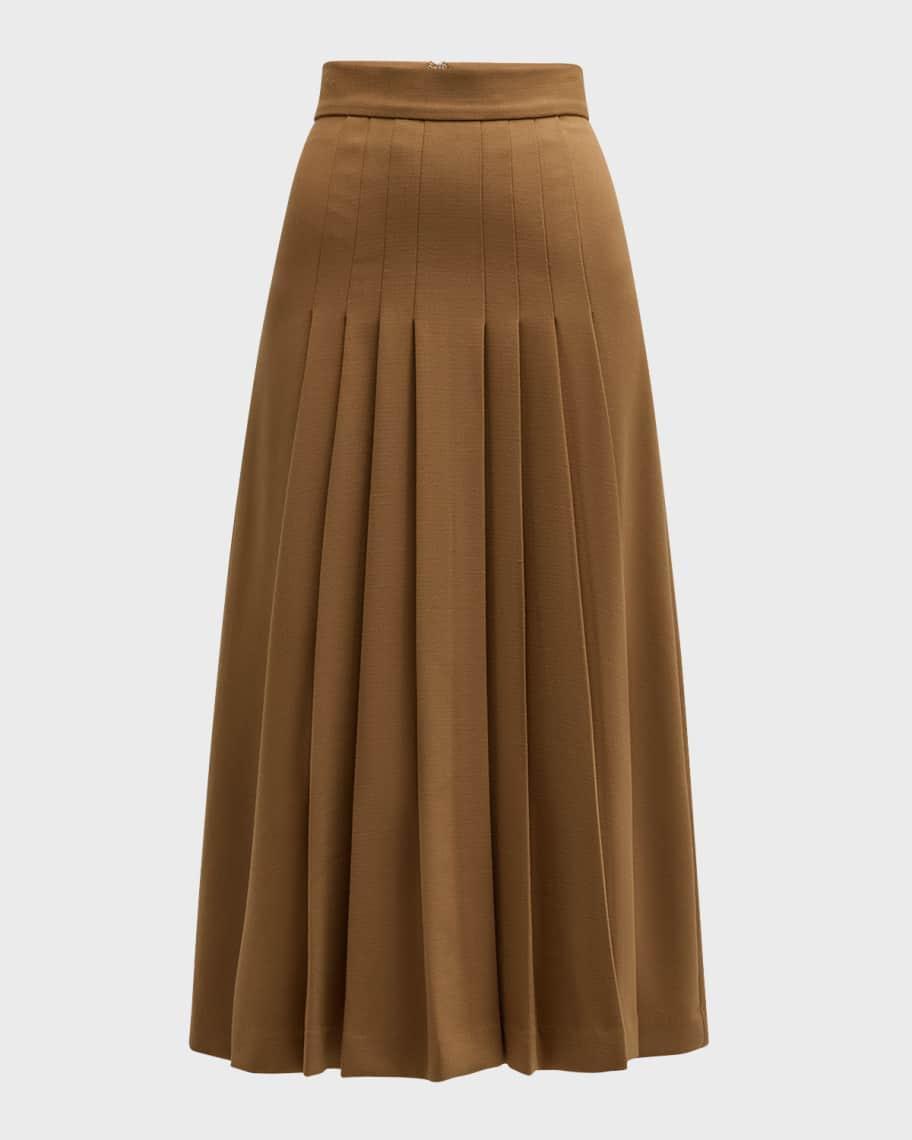 Pleated Wool Midi Skirt product image