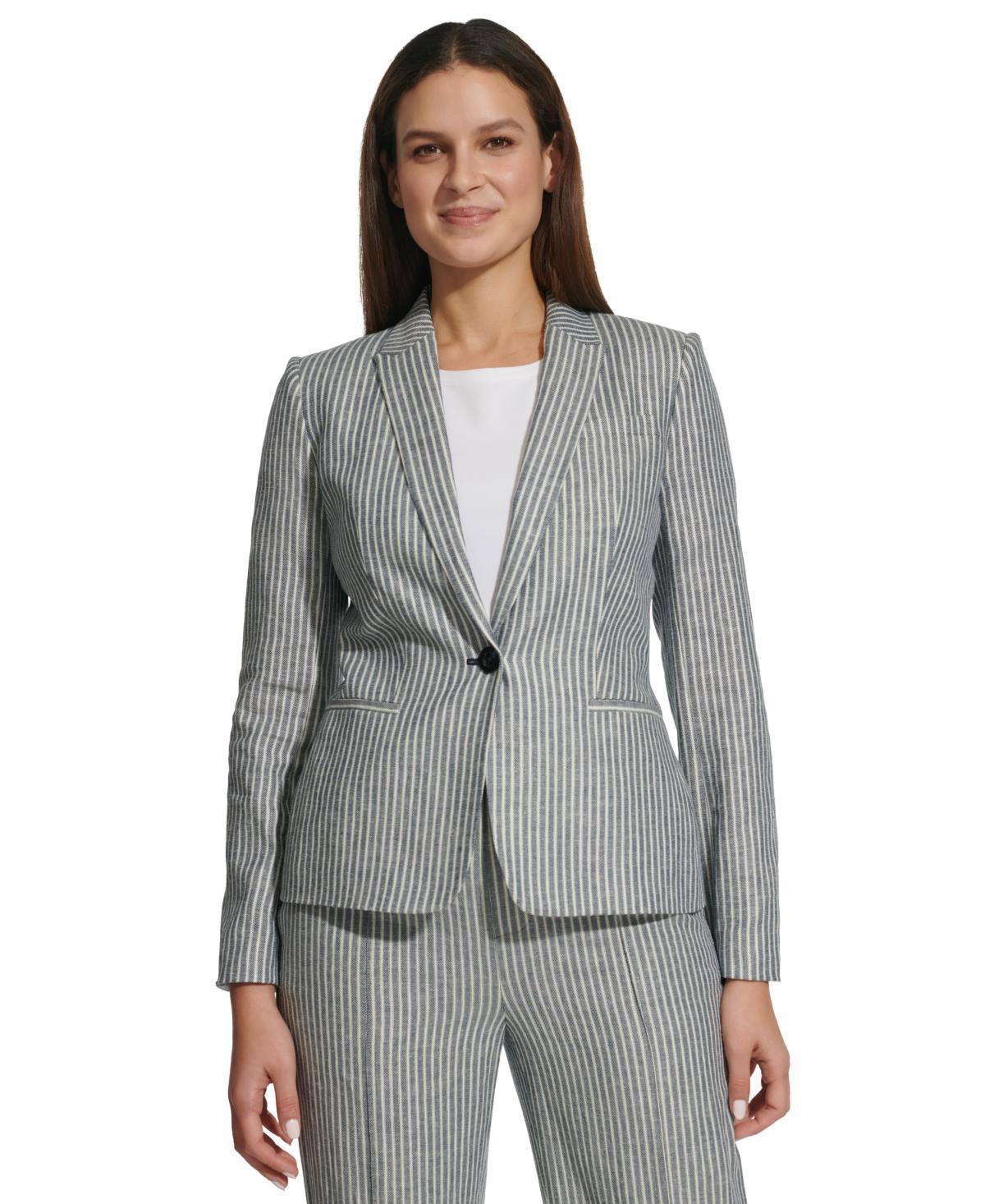 Women's Striped Single-Button Blazer Product Image