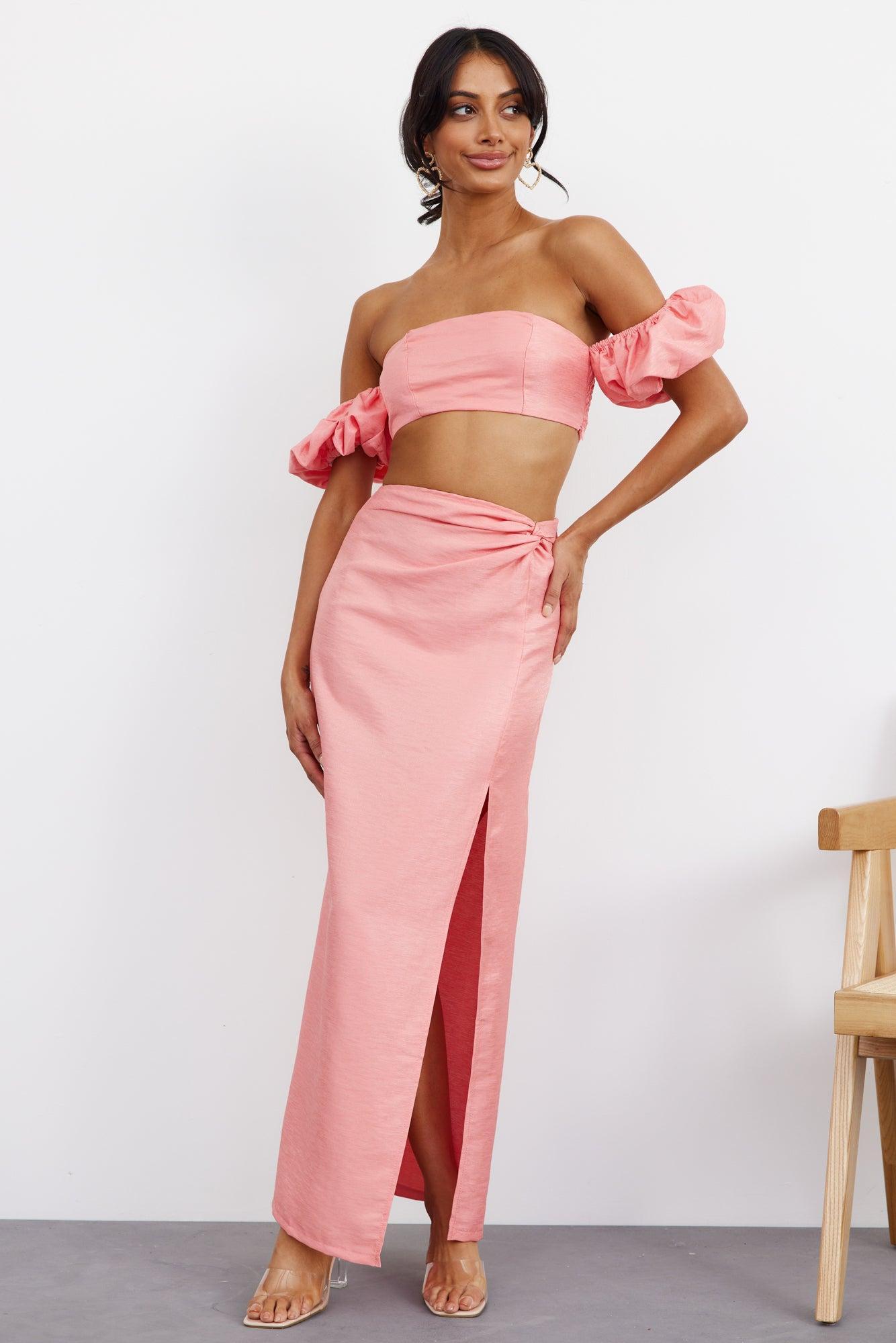 My Love Dive Maxi Skirt Pink Product Image