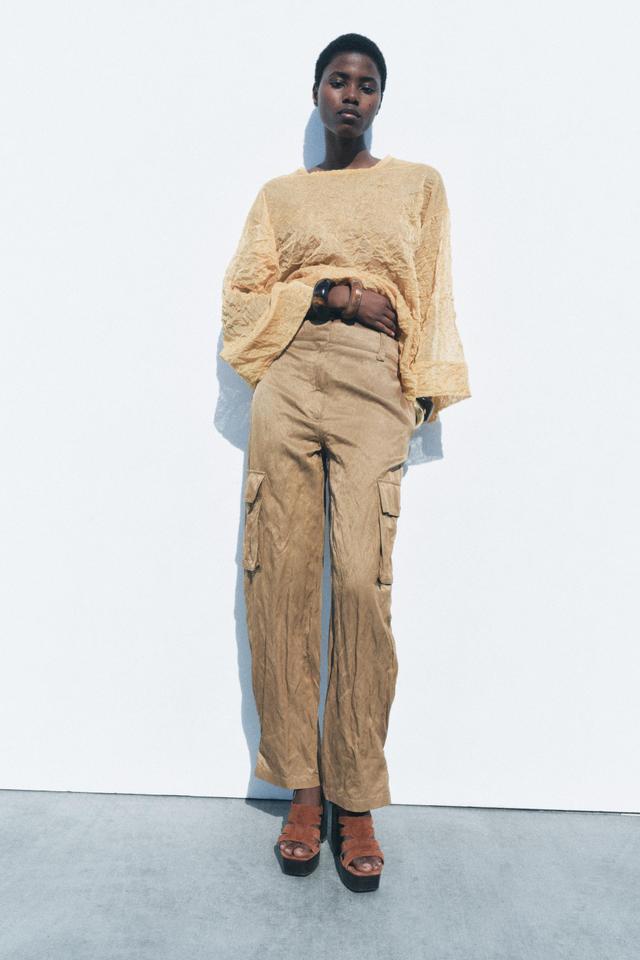 WRINKLED CARGO PANTS ZW COLLECTION Product Image