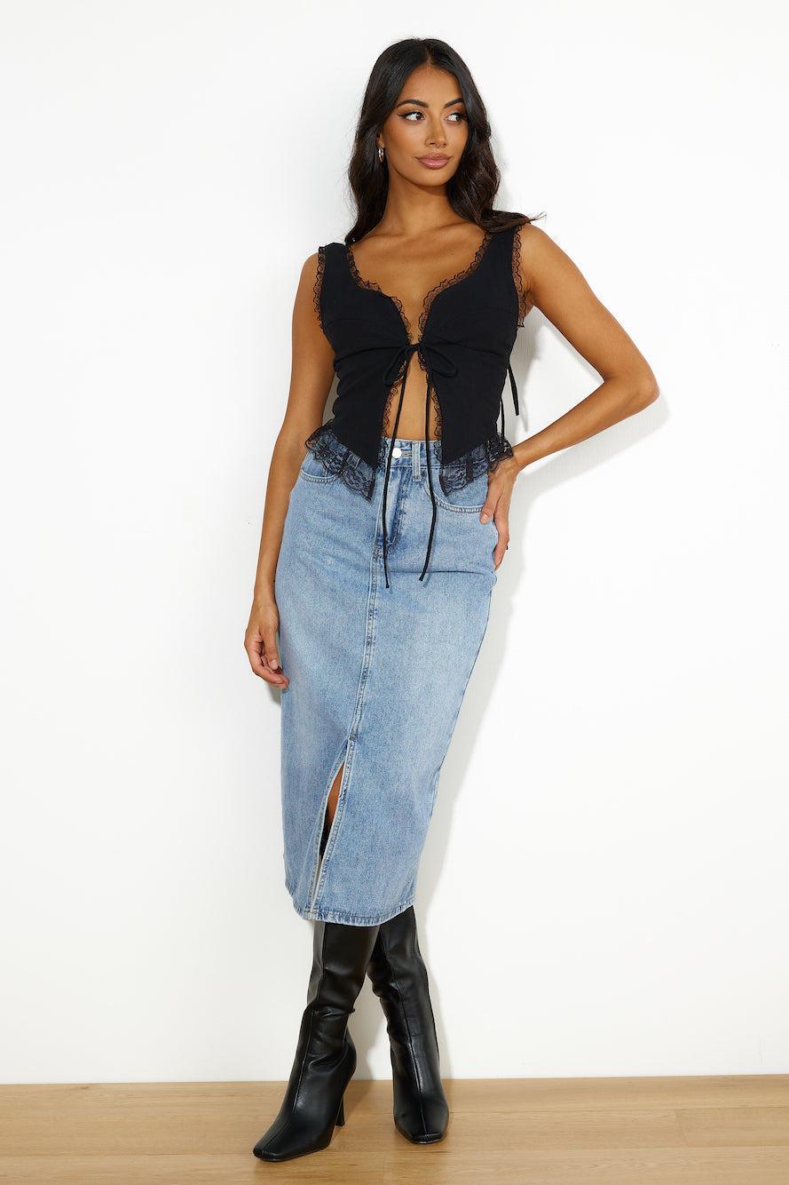 Denim Lover Midi Skirt Denim Product Image