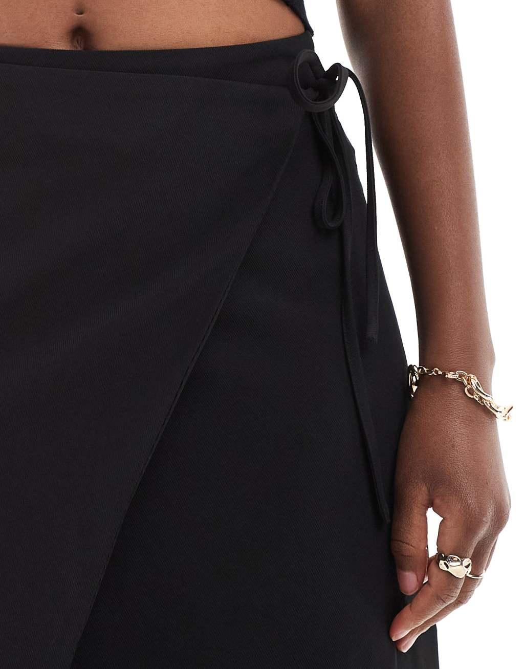 & Other Stories wrap mini skirt in black Product Image