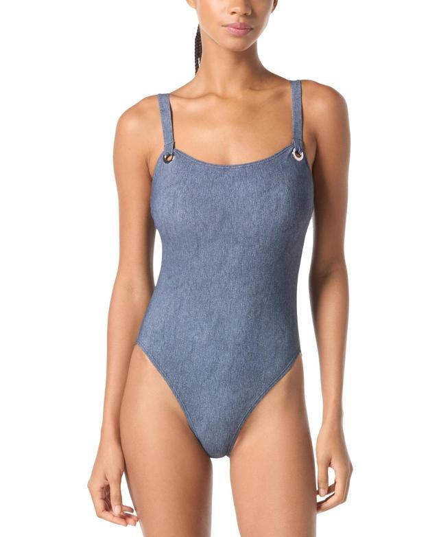 Michael Michael Kors Womens Grommet Scoop-Neck One-Piece Swimsuit Product Image