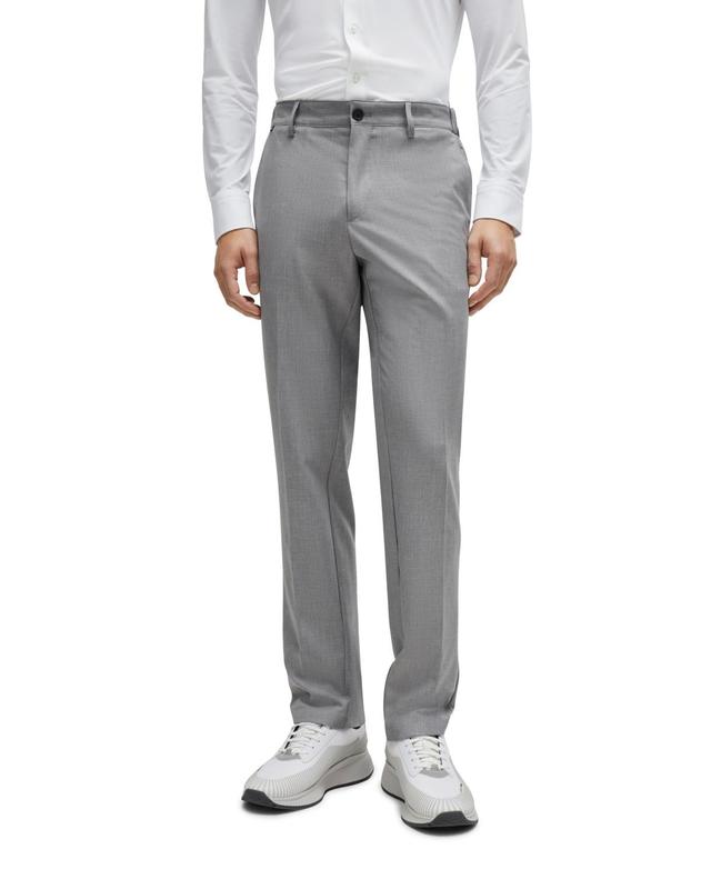 Mens Slim-Fit Trousers in Micro-Patterned Performance-Stretch Fabric Product Image