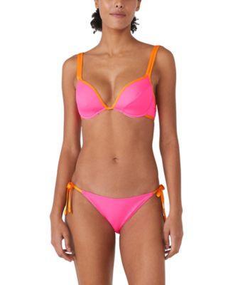 Kate Spade New York Womens U Wire Contrast Trim Bikini Top String Bikini Bottoms Product Image