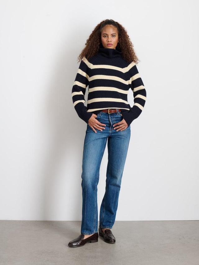 Chelsea Striped Turtleneck In Cotton Cashmere Product Image