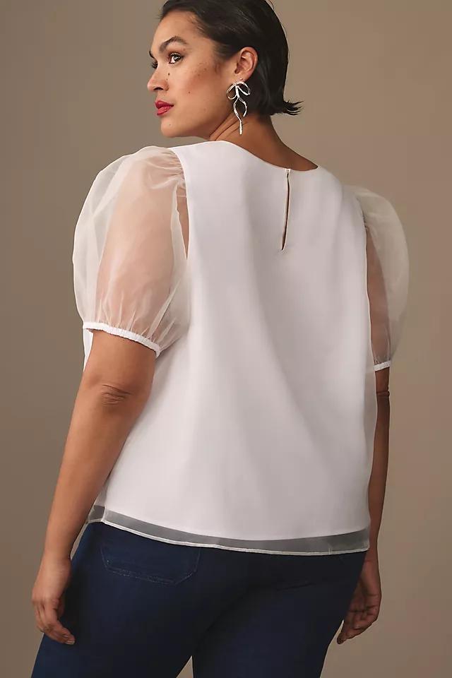 English Factory Organza Puff-Sleeve Blouse Product Image