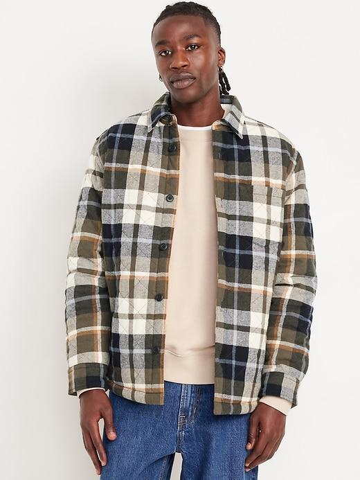 Sherpa-Lined Quilted Shacket Product Image