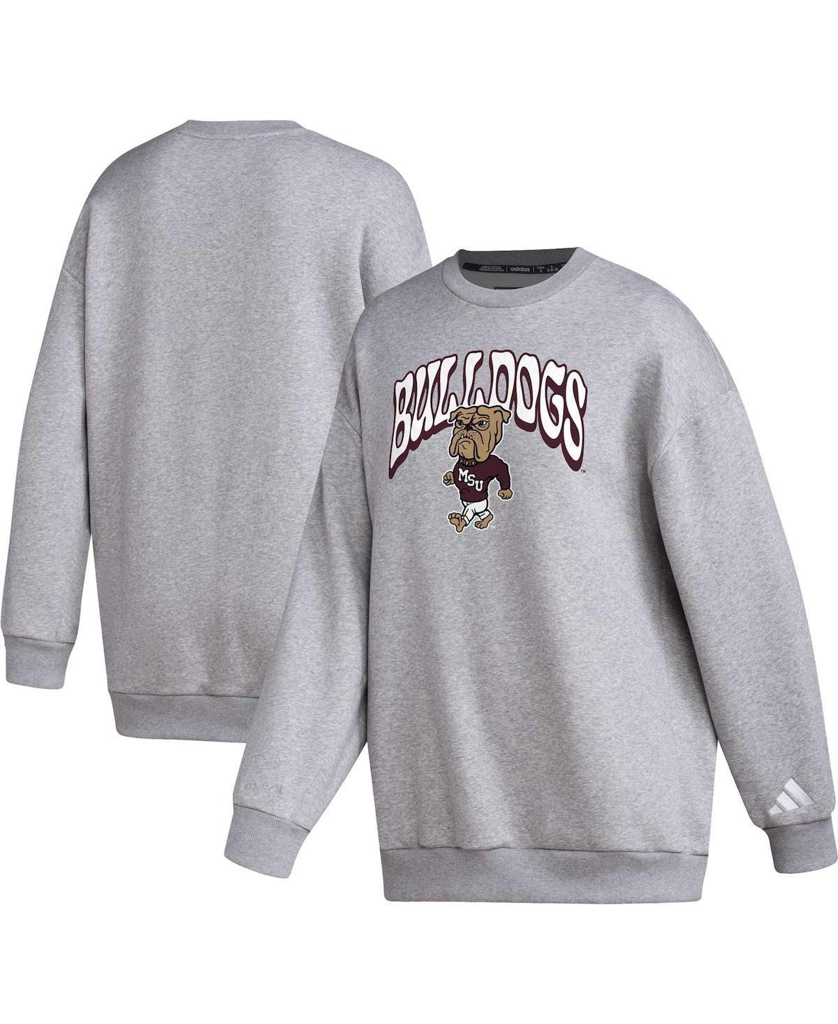 Womens adidas Gray Mississippi State Bulldogs Vintage Stylin Pullover Sweatshirt Product Image