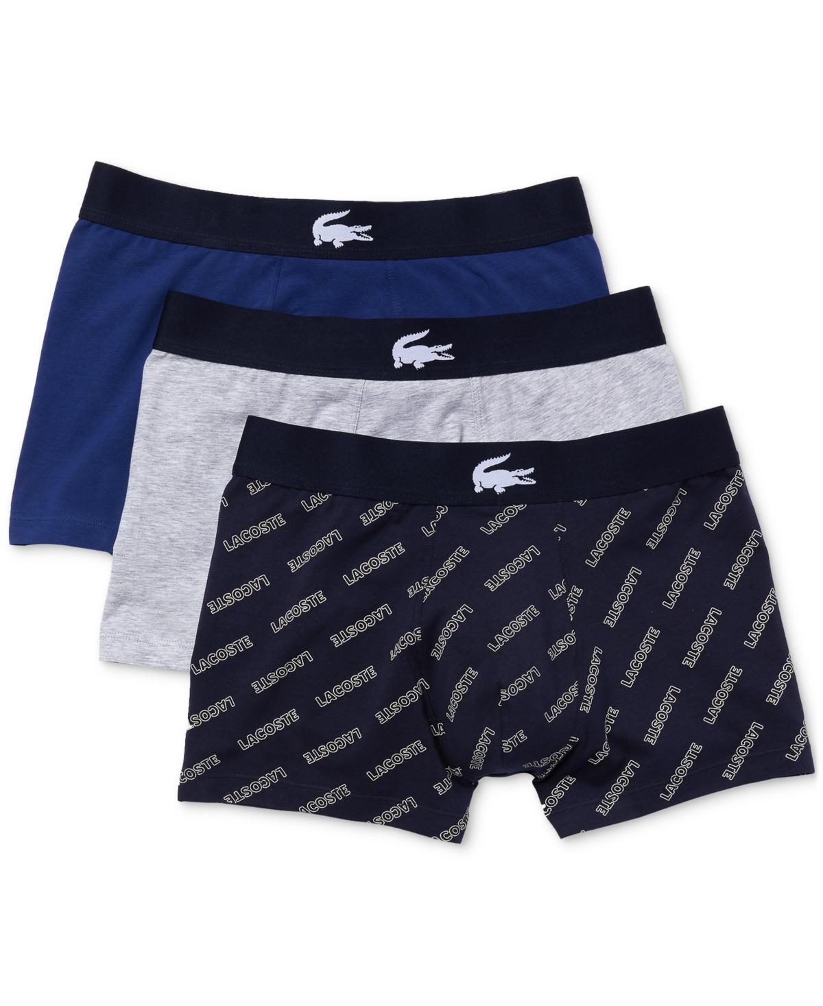 Lacoste Mens 3pk. Regular-Fit Stretch Trunk Underwear Product Image