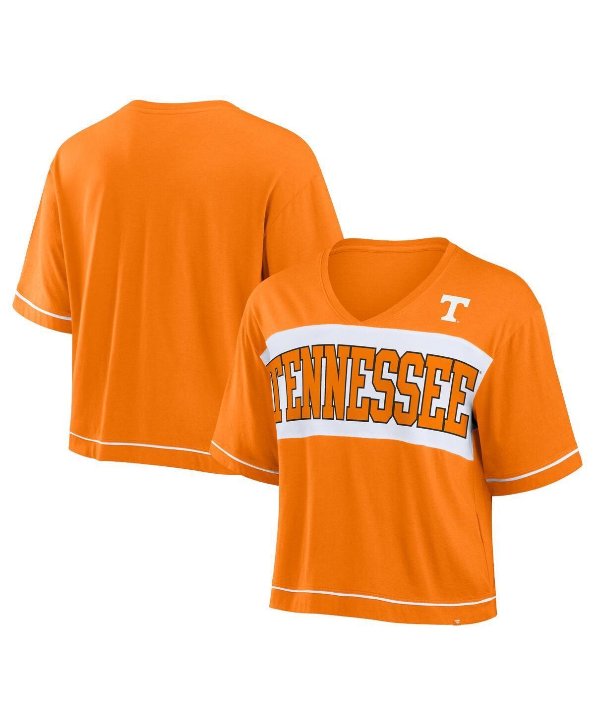 Fanatics Womens Orange Tennessee Volunteers Home Team Bold Fashion Modest V-Neck Cropped T-Shirt - Tennessee Orange Product Image