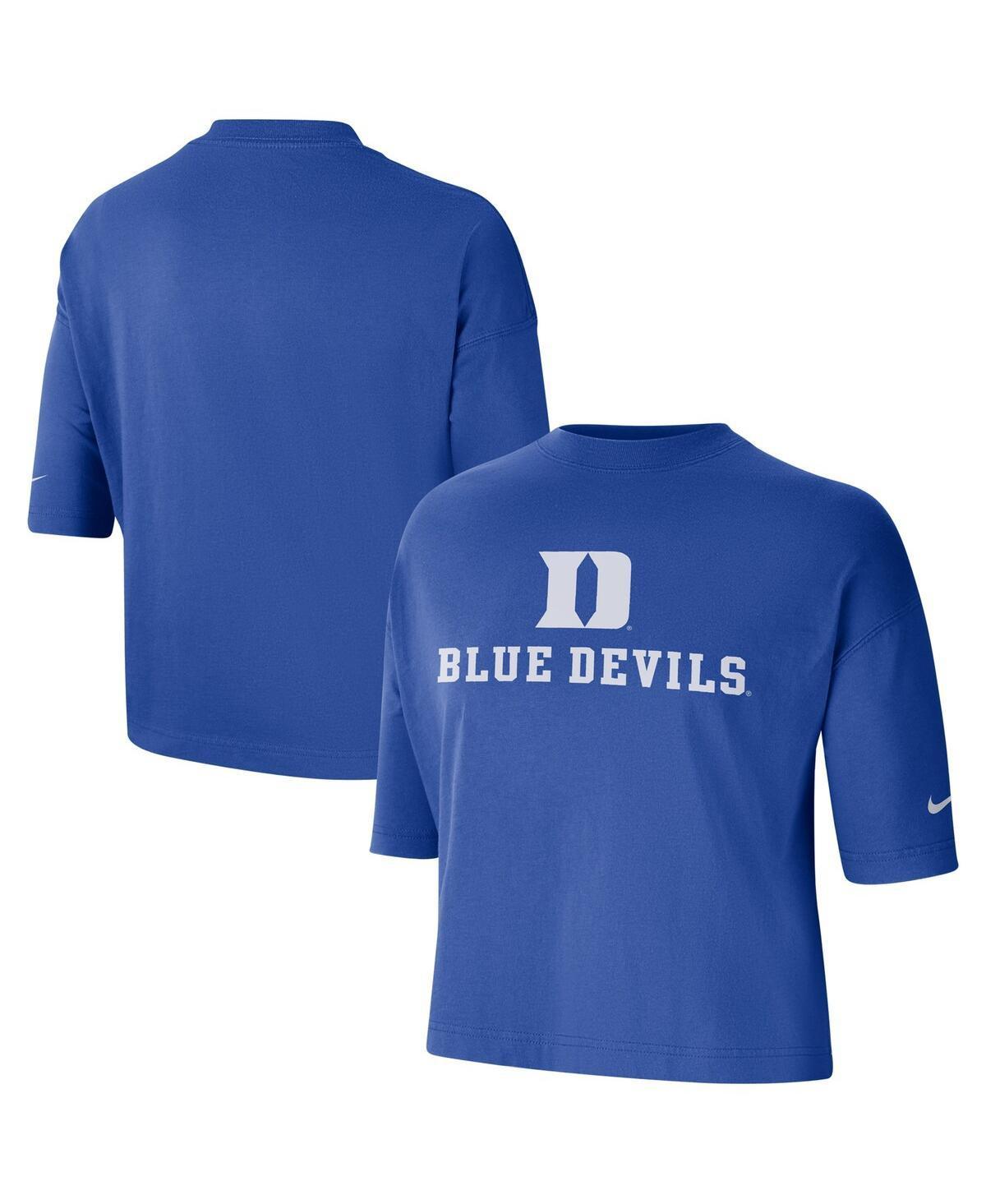 Womens Nike Royal Duke Devils Crop Performance T-Shirt Product Image