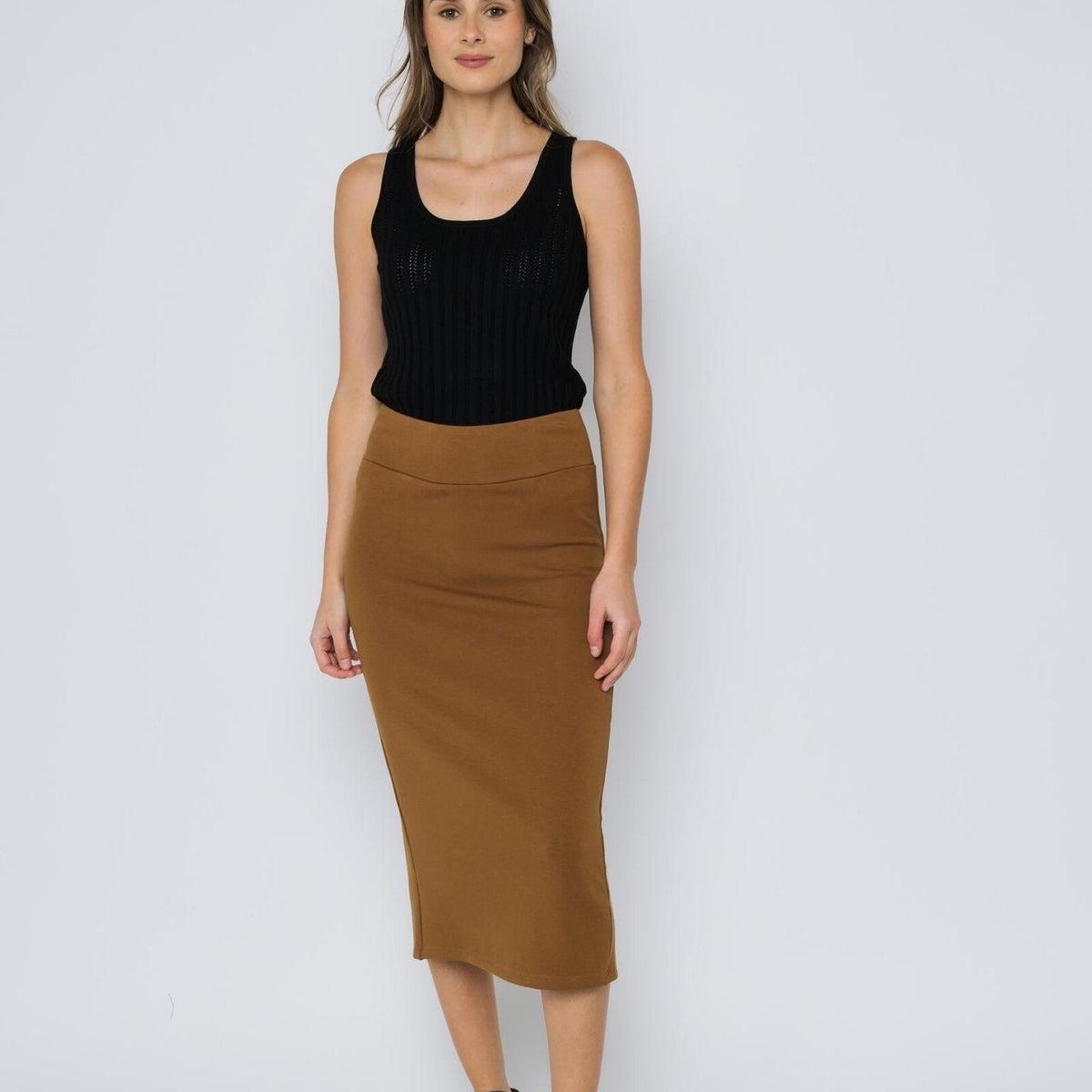 Erin luxe Fleece Midi Skirt - Carmel product image