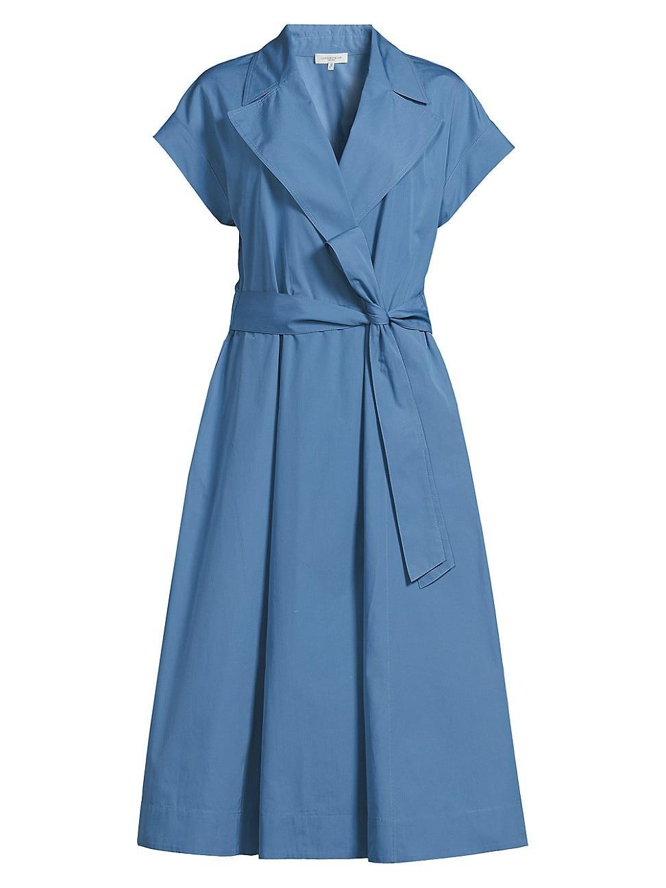 Lafayette 148 New York Belted Organic Cotton Poplin Wrap Dress Product Image