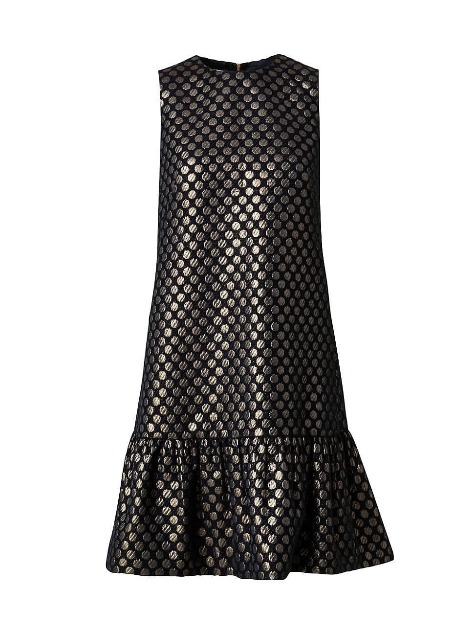 Womens Metallic Polka Dot Jacquard Shift Dress Product Image