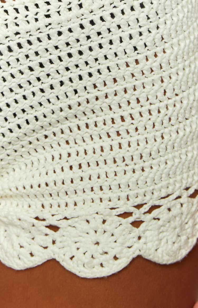 Holiday White Crochet Shorts Product Image