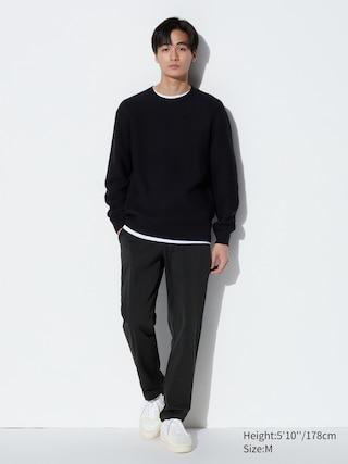 Mens Ultra Stretch Dry-Ex Tapered Pants with Moisture-Wicking Black XS UNIQLO US Product Image