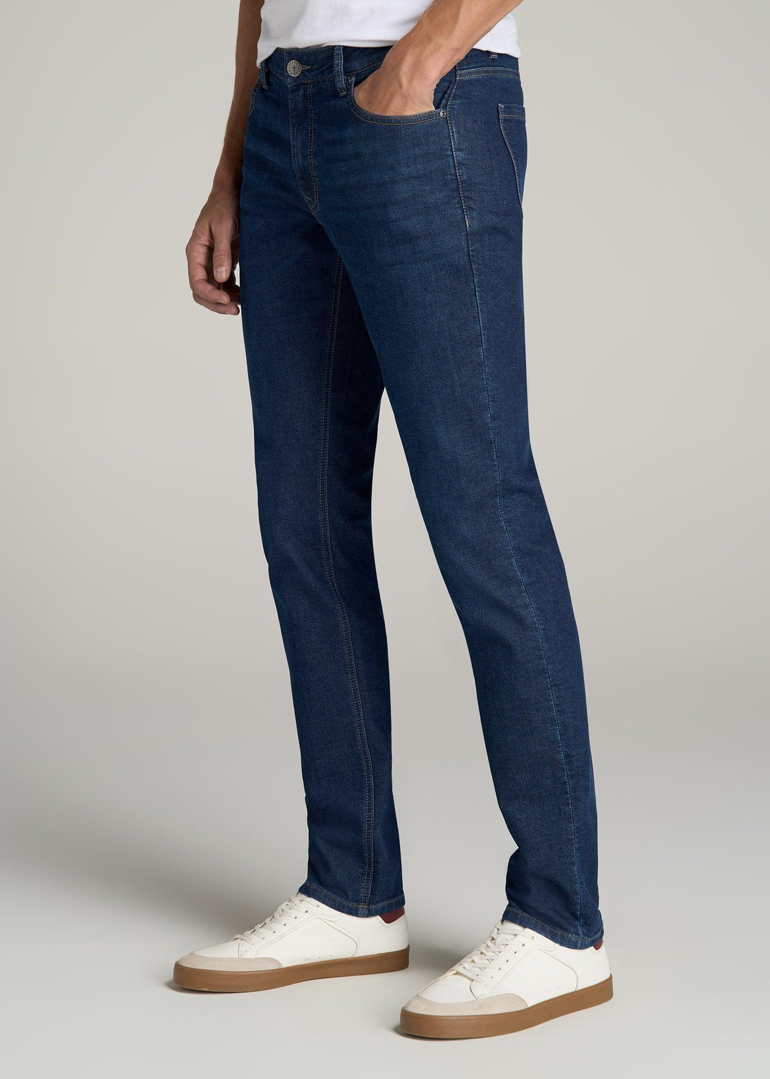 Carman TAPERED Fleeced Jeans for Tall Men in Colorado Blue Wash Male Product Image