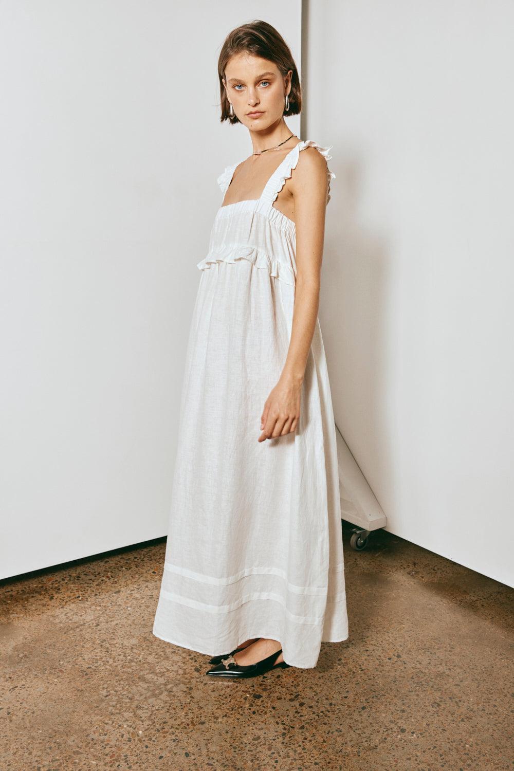 Curate & Create Smock Maxi Dress White Product Image