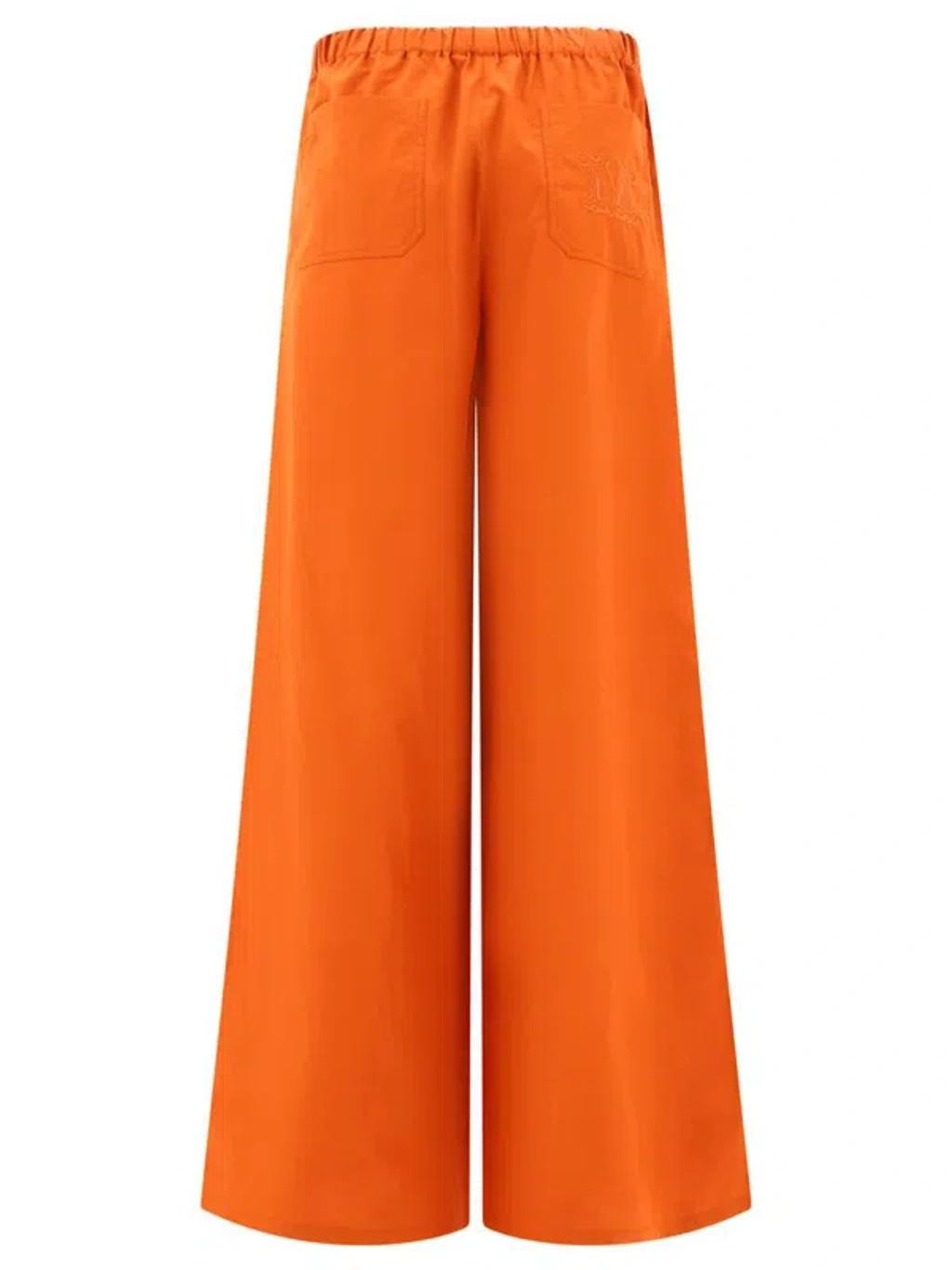 Wide Poplin Trousers In Orange Product Image