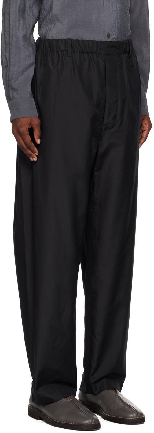 LEMAIRE Cotton-twill Straight-leg Trousers In Black Product Image