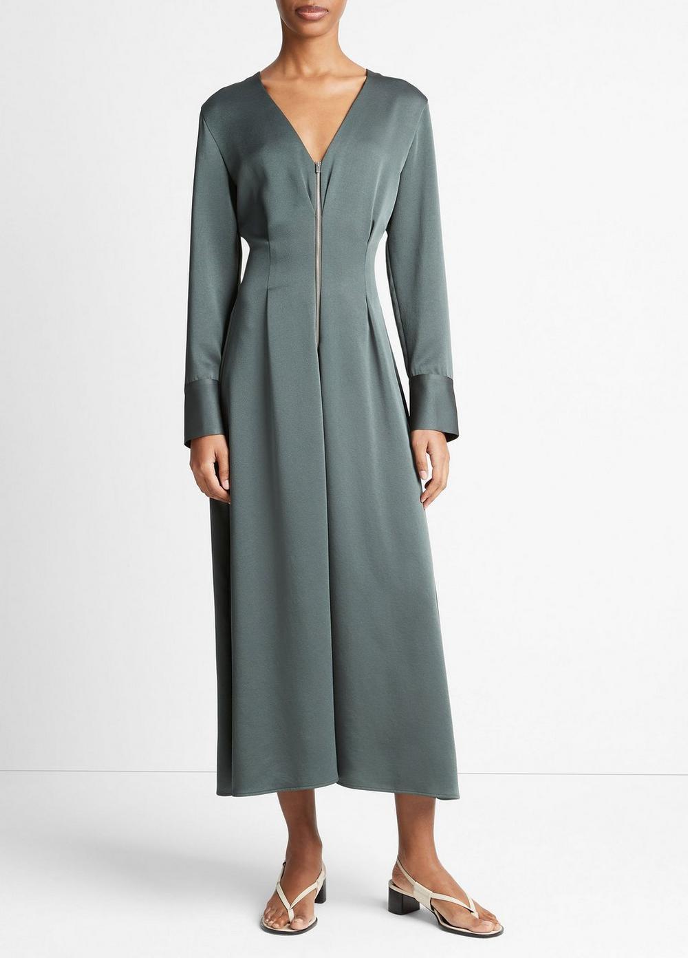 Zip-Front Long-Sleeve Dress Product Image