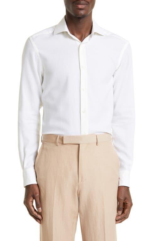 ZEGNA Cashco Cotton & Cashmere Button-Up Shirt Product Image