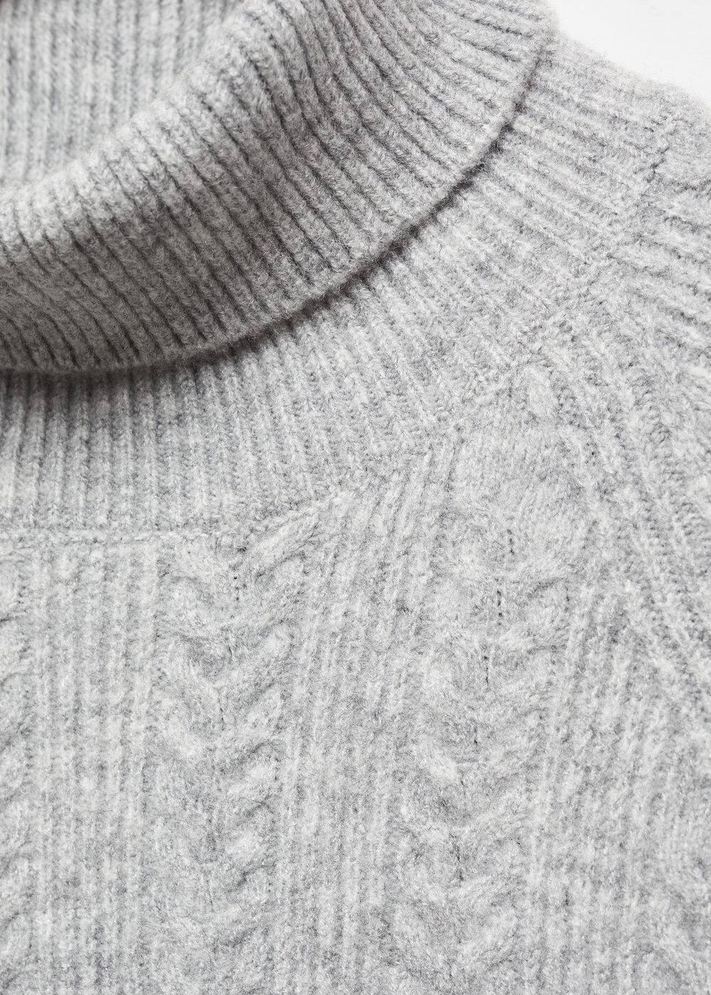 MANGO MAN - Twisted turtleneck sweater light heather greyMen Product Image