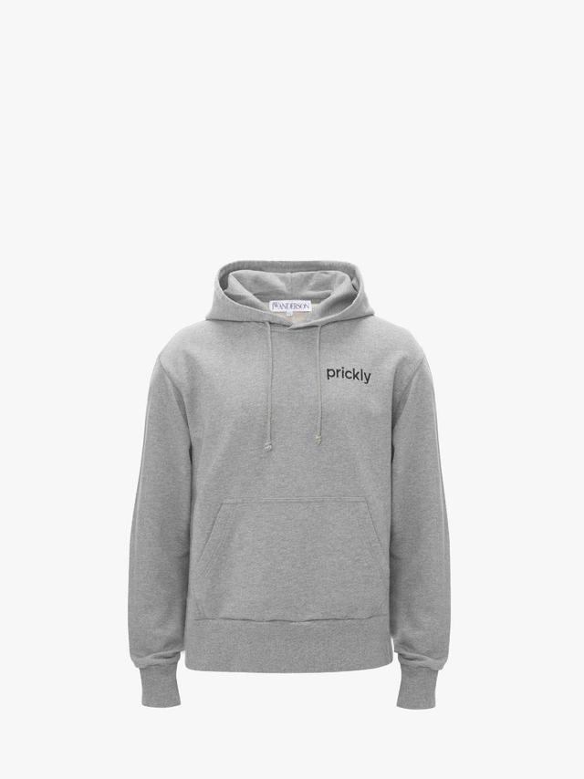 PRICKLY SLOGAN BACK PRINT HOODIE in grey | JW Anderson US  Product Image